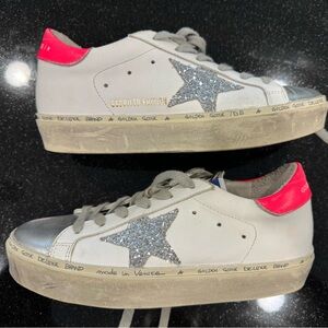 Golden Goose Pink/Silver high star size 36